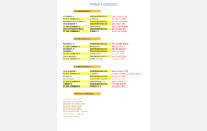 Programme de la 1ère phase : saison 2024-2025